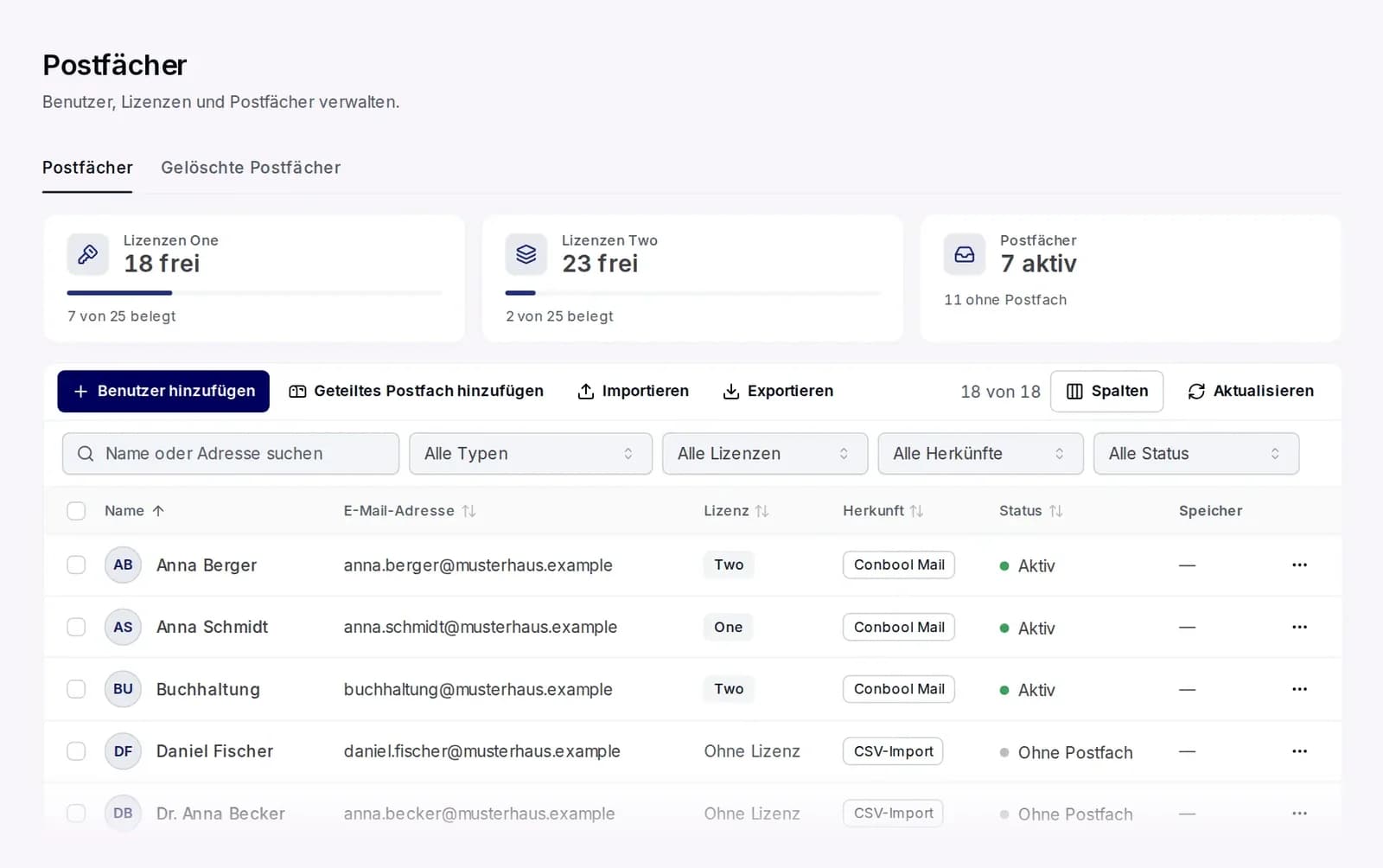 Conbool Mail im Conbool-Portal