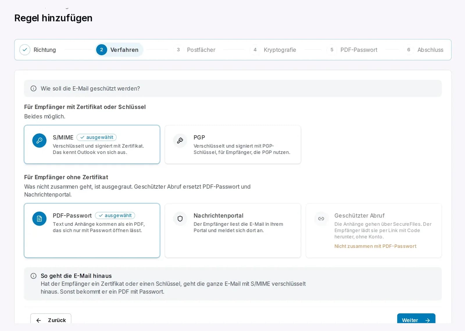 SecureMail im Conbool-Portal