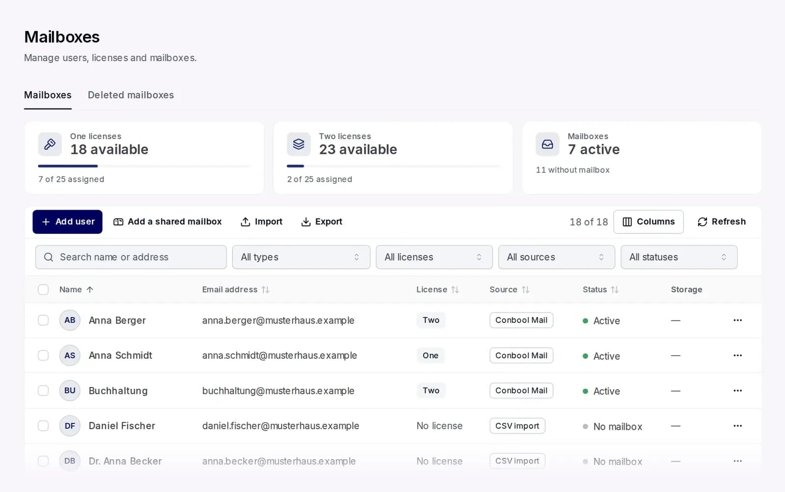 Conbool Mail in the Conbool portal