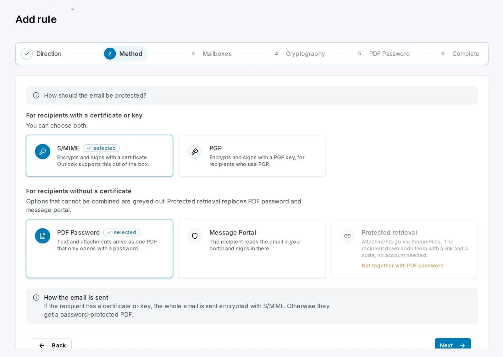 SecureMail in the Conbool portal